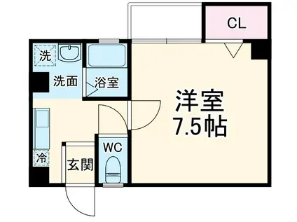 エイジ炳成(1K/3階)の間取り写真