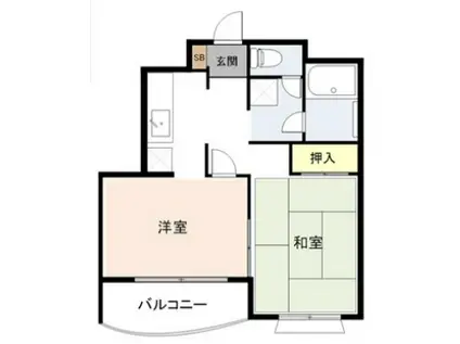 エスパル汐見(2K/4階)の間取り写真