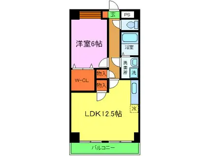 ルミエール・フカキ2(1LDK/2階)の間取り写真