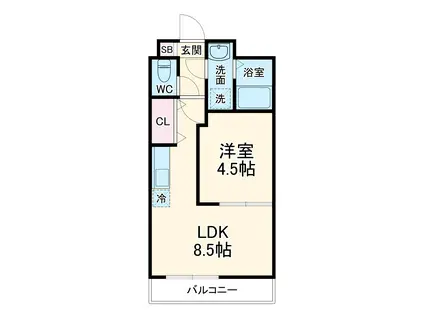 プレゾンアトワ3(1DK/1階)の間取り写真