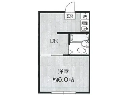 YMハイツ(1DK/2階)の間取り写真