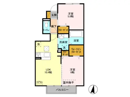 メゾンサクラ(2LDK/1階)の間取り写真