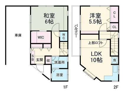 相模線 南橋本駅 徒歩23分 2階建 築29年(2LDK)の間取り写真