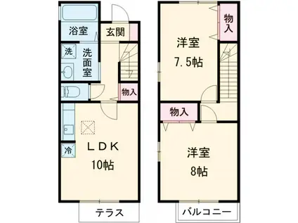 グランシャリオ(2LDK/1階)の間取り写真