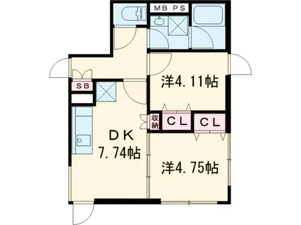グランドソレイユ8(2LDK/3階)の間取り写真