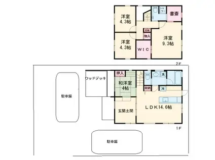 阪急電鉄嵐山線 嵐山駅(阪急) 徒歩7分 2階建 築1年(4SLDK)の間取り写真