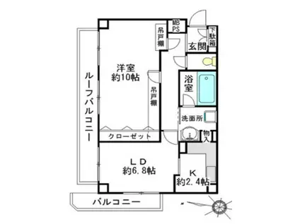 コスモ亀有2(1LDK/5階)の間取り写真