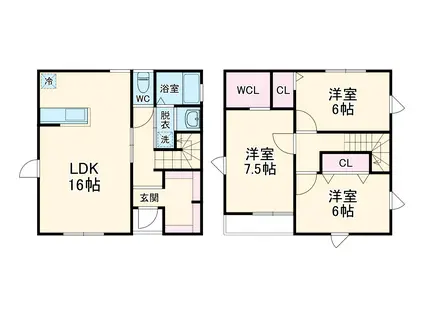 名鉄名古屋本線 一ツ木駅 徒歩8分 2階建 築8年(3LDK)の間取り写真