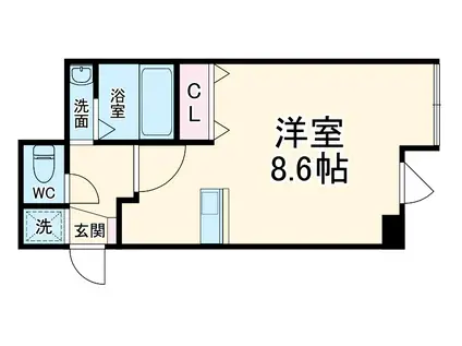 CASA FLUENTE(1K/1階)の間取り写真