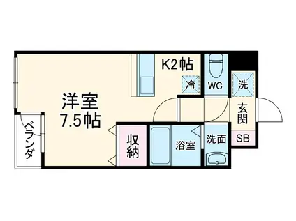 CASA FLUENTE(1K/4階)の間取り写真