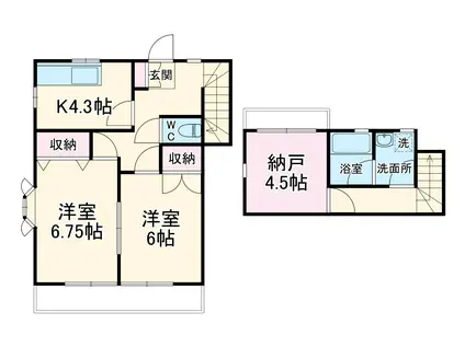 グリーンヒルTY(2SK/2階)の間取り写真