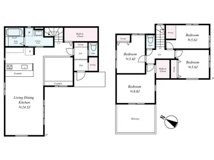 西武鉄道新宿線 狭山市駅 徒歩34分 2階建 築1年(4LDK)の間取り写真