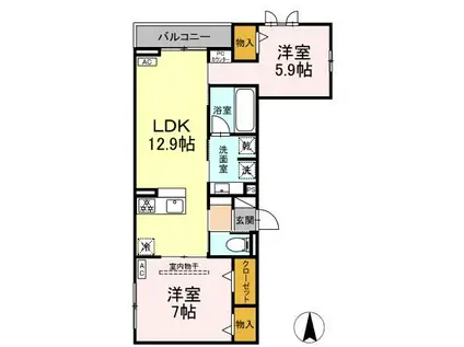 WILLKOMMEN(2LDK/3階)の間取り写真