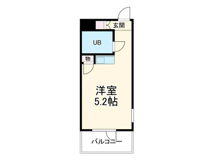 プレスイン城屋敷(ワンルーム/2階)の間取り写真