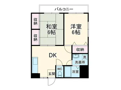 KMビル(2DK/2階)の間取り写真