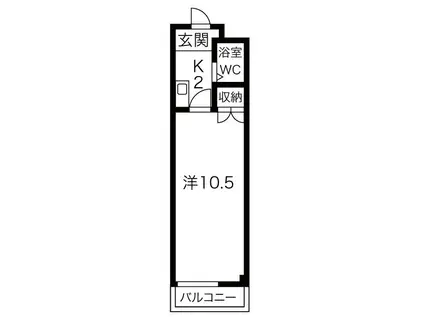ハイツMAO(1K/2階)の間取り写真