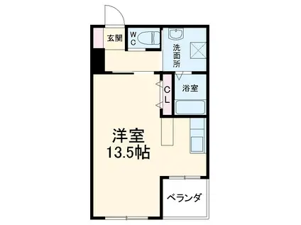 東海道本線 袋井駅 徒歩53分 3階建 築22年(ワンルーム/3階)の間取り写真