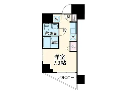 AZEST関内(ワンルーム/11階)の間取り写真