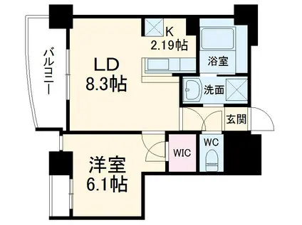 ケインズ湘南2(1LDK/3階)の間取り写真