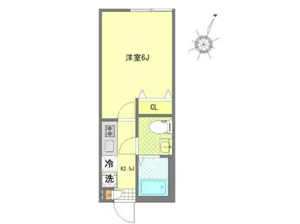 マウ明大前(1K/1階)の間取り写真