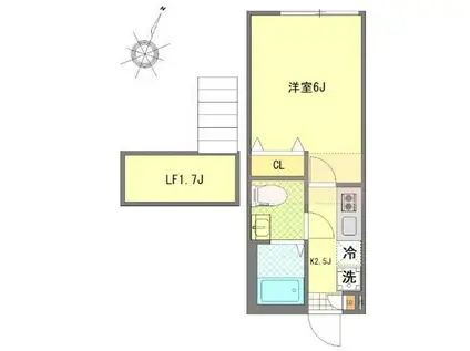 マウ明大前(1K/2階)の間取り写真
