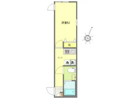 マウ明大前(1K/2階)の間取り写真