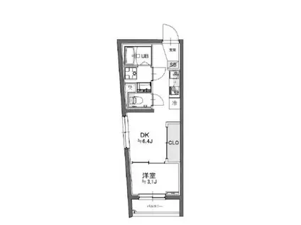 TASUKI RICHESSE洗足(1DK/2階)の間取り写真