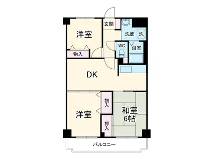 パレ・ハイブリッジ(3DK/3階)の間取り写真