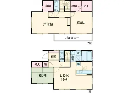 東武鉄道小泉線 西小泉駅 徒歩26分 2階建 築15年(3LDK)の間取り写真
