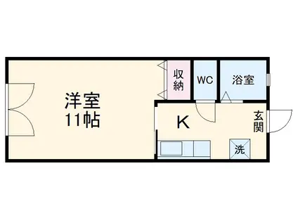 エバーグリーンT`S(1K/1階)の間取り写真