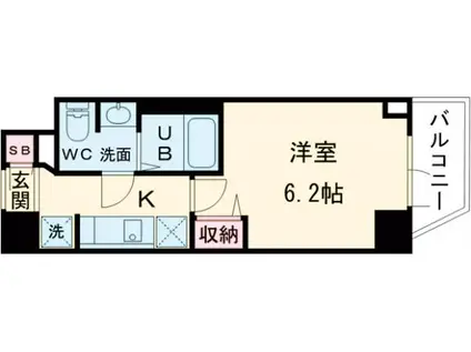 S-RESIDENCE成増CLAIR(1K/5階)の間取り写真
