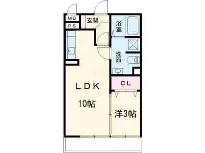 クレール4(1LDK/1階)の間取り写真