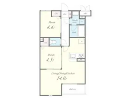 U.K.K.茅ヶ崎(2LDK/1階)の間取り写真