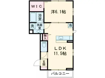 D-ROOM梶原(1LDK/1階)の間取り写真