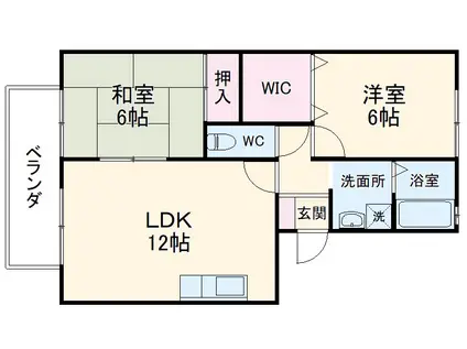 ネオクリエイト横山(2LDK/3階)の間取り写真