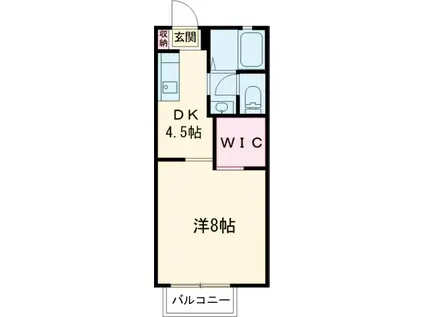 リヴェール G棟(1DK/2階)の間取り写真