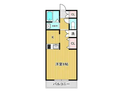 ウィンディ世田谷Ⅲ(1K/1階)の間取り写真