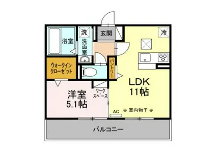 ラメール(1LDK/1階)の間取り写真