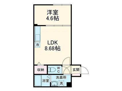 エテルノヴァローレ草加Ⅱ(1LDK/3階)の間取り写真