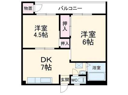 土谷マンション(2DK/2階)の間取り写真