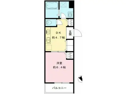 ルリエ目黒中央町(1DK/2階)の間取り写真