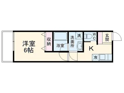 ヒルトップ西谷(1K/1階)の間取り写真
