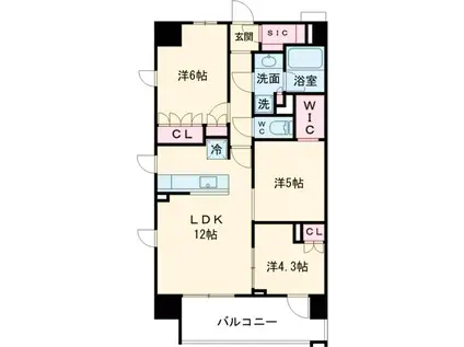 LUXENA船堀(3LDK/9階)の間取り写真