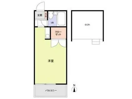 グリーンパーク(ワンルーム/1階)の間取り写真