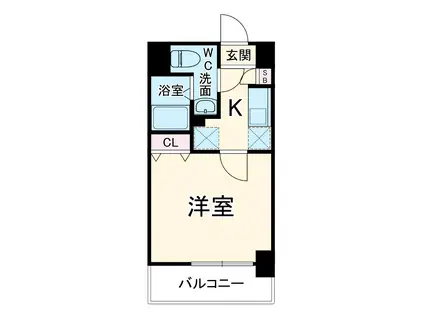 GENOVIA西川口Ⅱ(1K/6階)の間取り写真