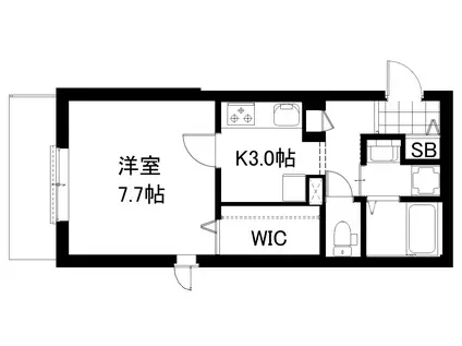 ベルレジデンス(1K/1階)の間取り写真