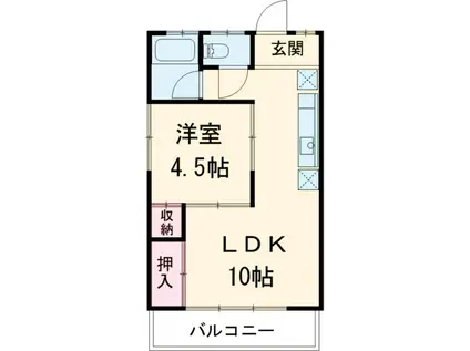 ヴィラ・コンフォルト(1LDK/1階)の間取り写真