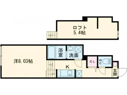 シャンテ上北沢(1K/1階)の間取り写真