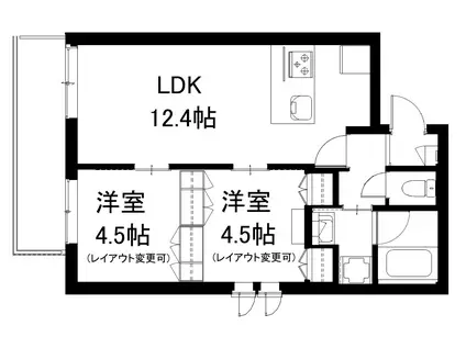 ベルレジデンス(2LDK/2階)の間取り写真