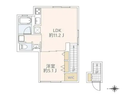 GRANDUO代沢3(1LDK/2階)の間取り写真